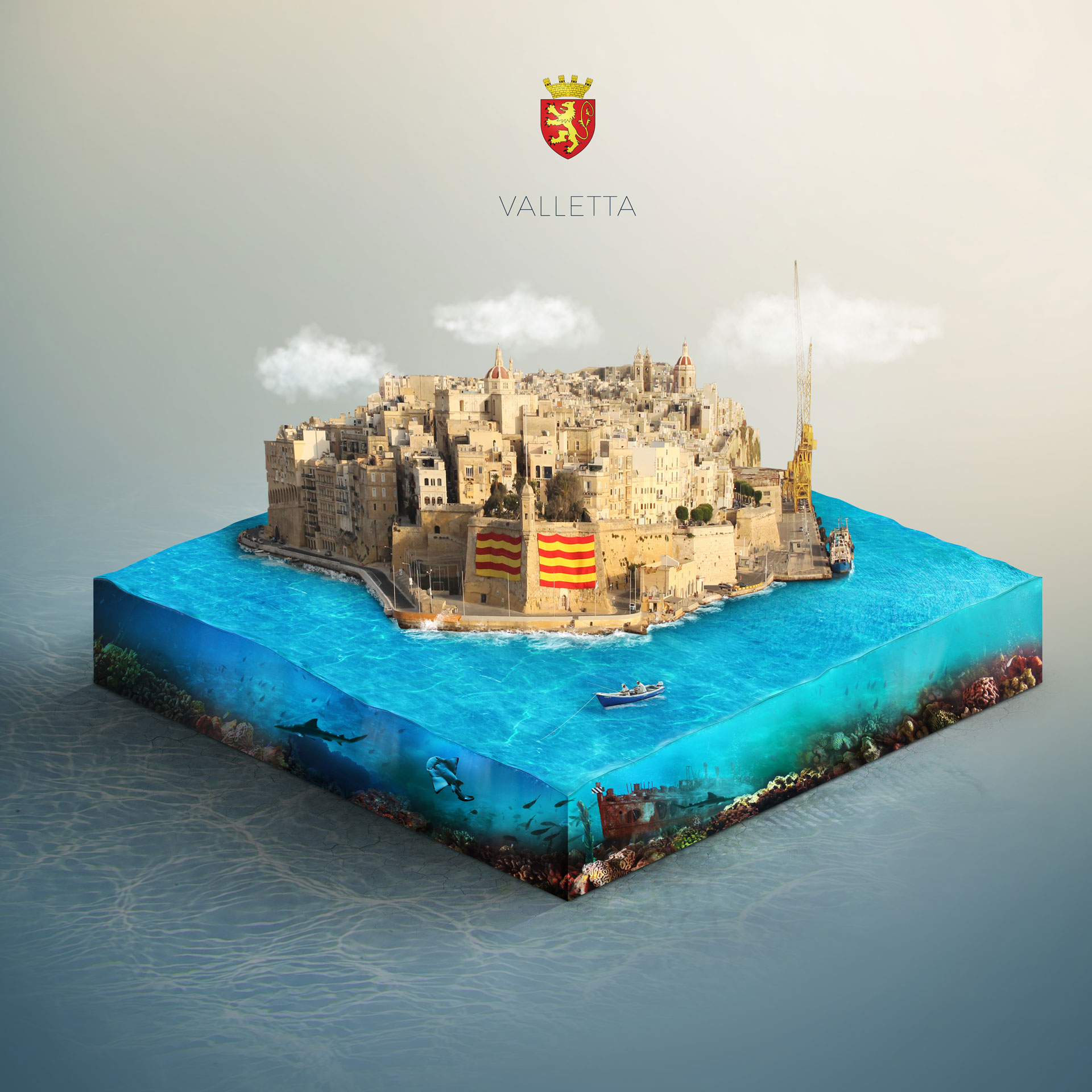 Valetta Isometric Photomanipulation